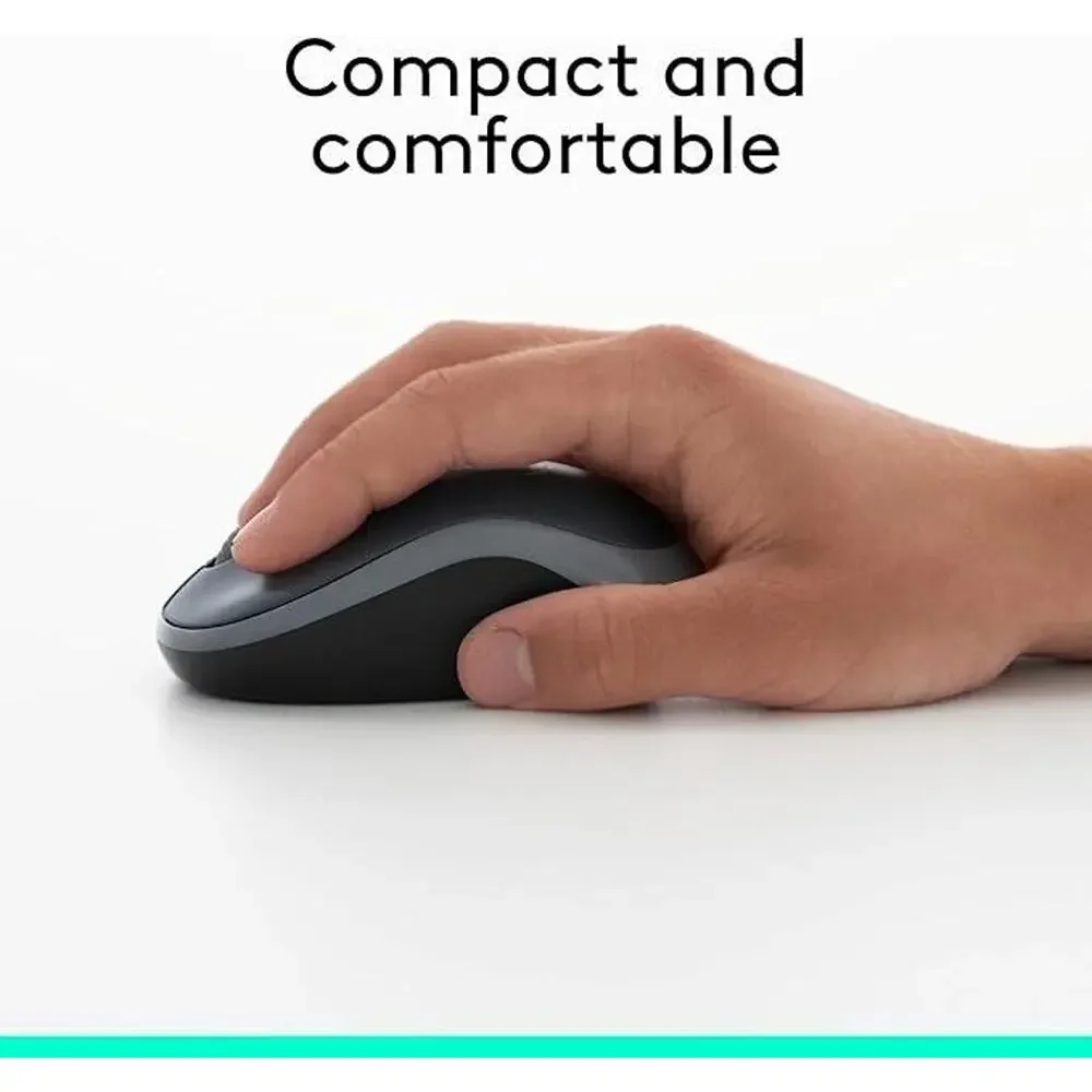 Logitech M185 Wireless Mouse - 2.4 GHz w/ USB Receiver, 1000 DPI Optical Track